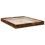 vidaXL Cadre de lit sans matelas chêne fumé 160x200 cm bois ingénierie