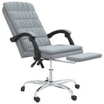 vidaXL Fauteuil inclinable de bureau Gris clair Tissu