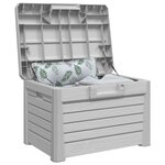 vidaXL Boîte à coussins d'extérieur gris 73x50 5x46 5 cm polypropylène