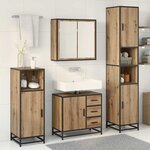 vidaXL Ensemble de mobilier de salle de bain 3 Pièces Chêne artisanal
