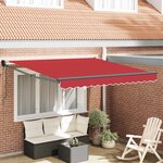vidaXL Auvent Rétractable Rouge 350 x 250 cm Polyester et Aluminium