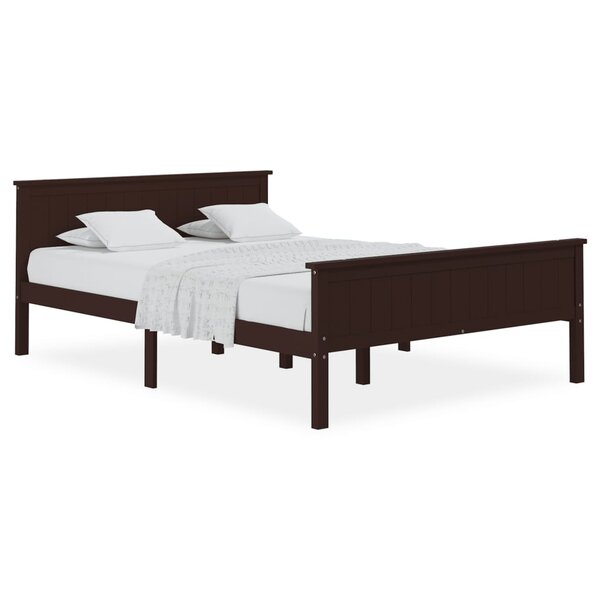 vidaXL Cadre de lit sans matelas marron foncé pin massif 140x200 cm
