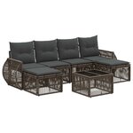 vidaXL Ensemble de canapé de jardin 7 Pièces Gris et Gris foncé polyrotin