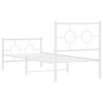vidaXL Cadre de lit métal sans matelas avec pied de lit blanc 80x200cm