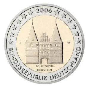 2 euros commémoratives Allemagne 2006 - Porte de Holstein  les 5 ateliers.