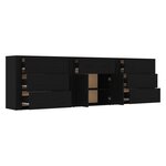 vidaXL Buffets 3 Pièces noir bois d'ingénierie