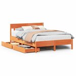 vidaXL Cadre de lit sans matelas cire marron 140x190cm bois pin massif