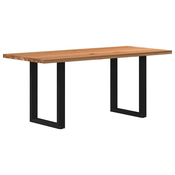 vidaXL Table à manger marron clair bois de chêne massif rectangulaire