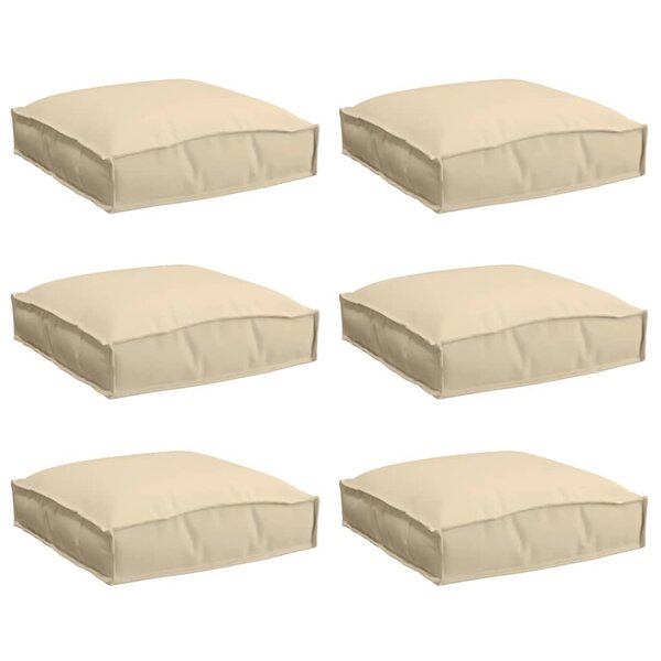 vidaXL Coussin pour assise de palette 6 Pièces Beige 40 x 40 x 8 cm