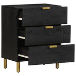 vidaXL Table de chevet noir 50x33x62 cm bois d'ingénierie