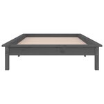 vidaXL Cadre de lit à LED sans matelas gris 90x200 cm bois massif