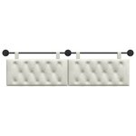 vidaXL Tête de lit suspendue Avec lumière LED Crème Velours