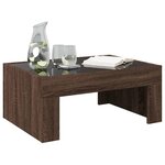 vidaXL Table basse avec LED infini chêne marron 70x50x30 cm
