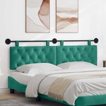 vidaXL Tête de lit suspendue Avec lumière LED Turquoise Velours
