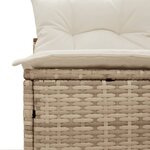 vidaXL Canapés de jardin sans accoudoirs avec coussins 2 Pièces beige