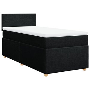vidaXL Sommier à lattes de lit et matelas Noir 80x200 cm Tissu