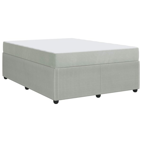 vidaXL Cadre de lit avec matelas Gris clair 160 x 200 cm tissu