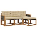 vidaXL Ensemble de canapés d'extérieur 4 pc Naturel et Beige