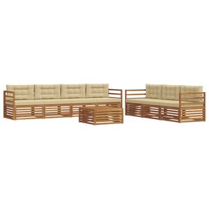vidaXL Ensemble de canapés d'extérieur 8 pc Naturel et Beige