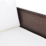 vidaXL Salon de jardin 3 Pièces avec coussins Résine tressée Marron
