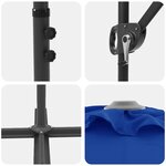 vidaXL Parasol cantilever de jardin bleu azur 372 x 198 x 253 cm