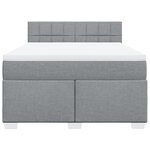 vidaXL Sommier à lattes de lit avec matelas Gris clair 140x200cm Tissu