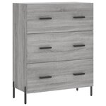 vidaXL Buffet haut Sonoma gris 69 5x34x180 cm Bois d'ingénierie