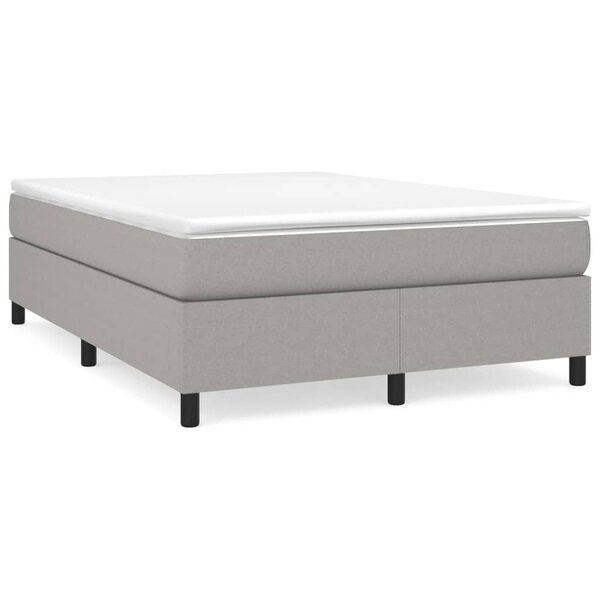 vidaXL Cadre de lit Gris clair 140x190 cm Tissu