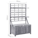 vidaXL Boîte de rangement avec treillis Gris 99x55x160cm Acacia solide