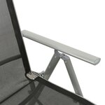 vidaXL Chaise de jardin inclinable Textilène et aluminium Argenté