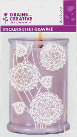 Sticker pour verre Effet Gravure Fleur Dentelle