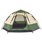vidaXL Tente de camping cabine 4 personnes vert libération rapide