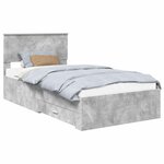 vidaXL Cadre de lit Gris béton 100 x 200 cm Bois d'ingénierie