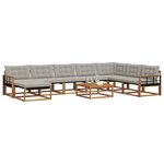 vidaXL Ensemble de canapés d'extérieur 9 Pièces Gris Naturel et Clair