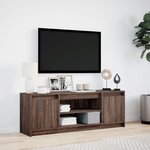 vidaXL Meuble TV avec LED chêne marron 139 5x34x50cm bois d'ingénierie