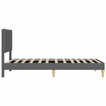 vidaXL Cadre de lit avec tête de lit Gris foncé 90 x 190 cm Tissu