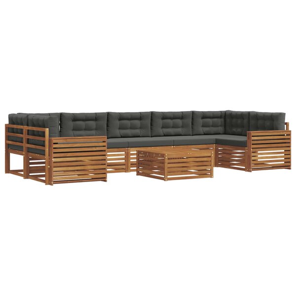 vidaXL Ensemble de canapés d'extérieur 8 pc Naturel et Anthracite