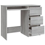 Bureau table poste de travail meuble d'ordinateur informatique étude sonoma 90 x 45 x 76 cm bois d'ingénierie gris 02_0023967