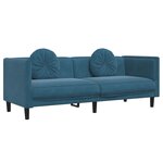 vidaXL Ensemble de canapés 2 Pièces avec coussins bleu velours
