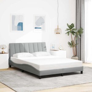 vidaXL Cadre de lit sans matelas Hanko gris clair 140x200 cm tissu