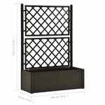 vidaXL Lit surélevé de jardin et treillis et système d'arrosage Moka