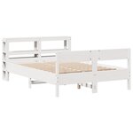 vidaXL Cadre de lit sans matelas blanc 135x190 cm bois de pin massif