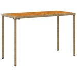 vidaXL Table de jardin avec dessus en bois d'acacia beige 115x54x74 cm
