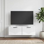 vidaXL Meuble TV mural Blanc 98 x 31 x 30 cm Bois d'ingénierie