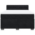vidaXL Sommier à lattes de lit et matelas Noir 160x200 cm Velours