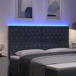vidaXL Tête de Lit LED Argyle Gris foncé 90 cm Velours