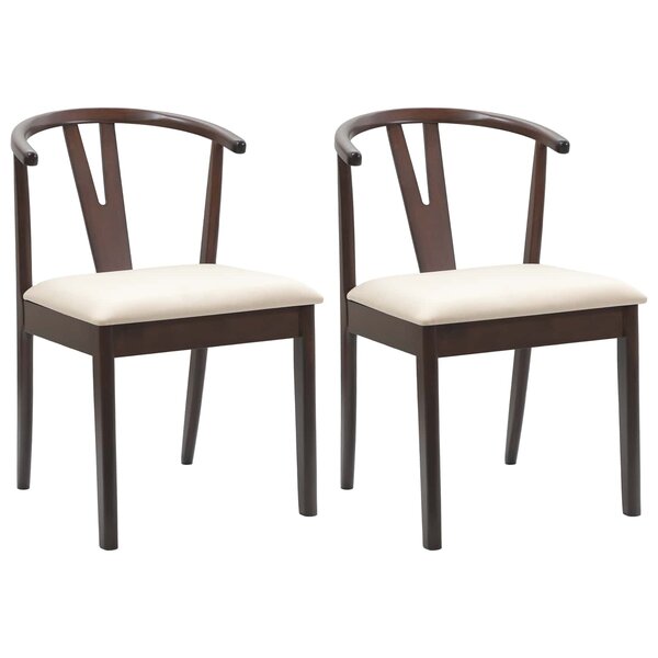 vidaXL Chaise de salle à manger 2 pc Bois de Caoutchouc Massif