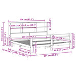 vidaXL Cadre de lit sans matelas blanc 200x200 cm bois massif de pin
