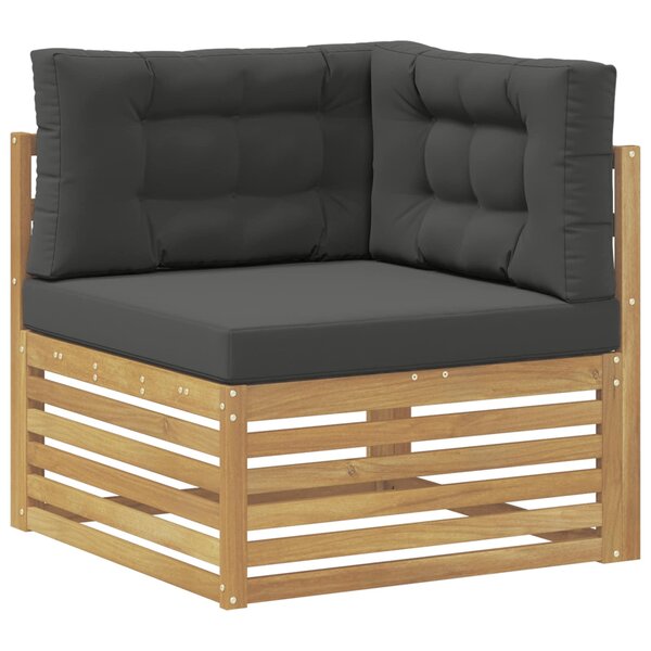 vidaXL Canapé d'angle extérieur Bois d'Acacia Massif Blanc