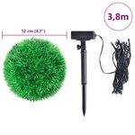 vidaXL Boules de buis artificielles avec lumières LED 4 Pièces vert 12 cm